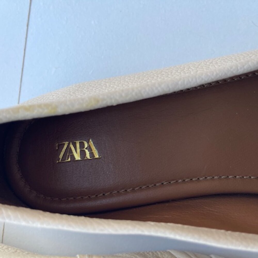 Zara Cream Loafer size 40 Never Worn - Picture 5 of 5